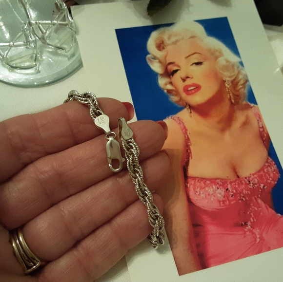 VTG. 1980'S ITALIAN SOLID 925 STERLING DIAMOND CUT ROPE BRACELET 7.5" 12 GRAMS - Picture 13 of 16